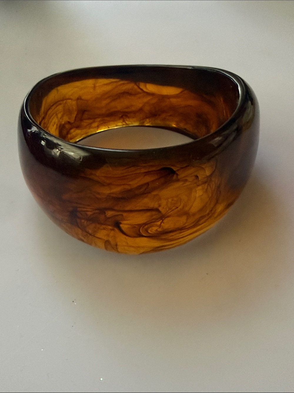 Marbled Amber Resin Bangle Bracelet